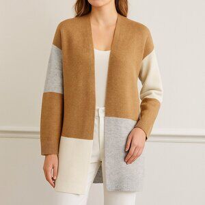 Baltic Børn NWT Pierson Cardigan Women’s Size Medium Camel Color Block Knit
